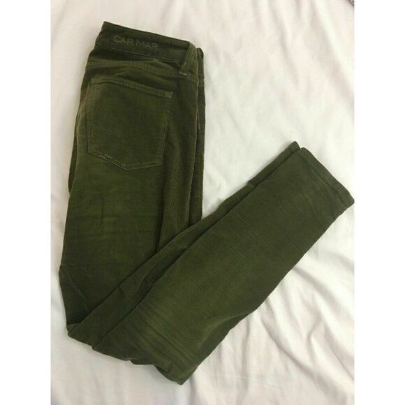 Car Mar LF Olive Green Corduroy Skinny pants - Picture 1 of 8